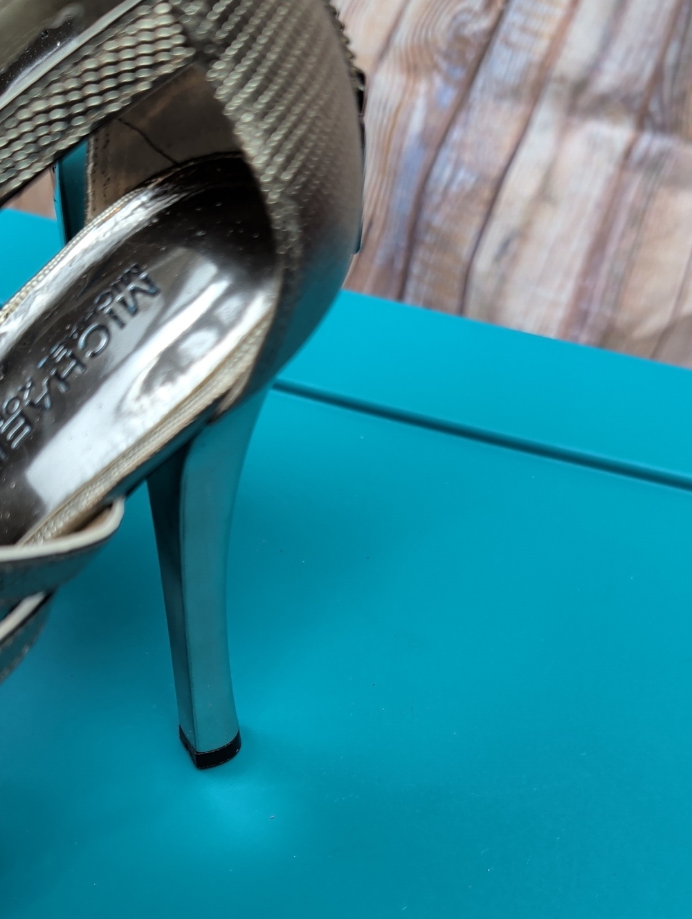 Michael Kors Metallic Gold Strappy High Heels Size 11 - Picture 2 of 7